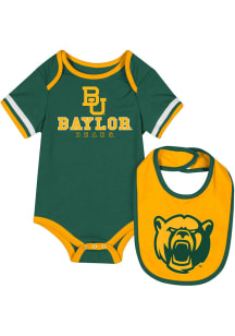 Colosseum Baylor Bears Baby Green The Gift Set One Piece with Bib
