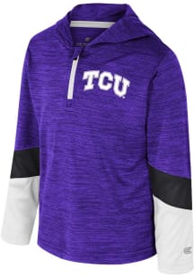 Colosseum TCU Horned Frogs Toddler Purple Rylos Long Sleeve Qtr Zip