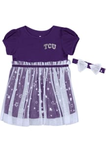Colosseum TCU Horned Frogs Toddler Girls Purple Star League Short Sleeve Dress