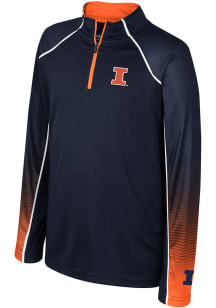 Colosseum Illinois Fighting Illini Youth Navy Blue Armada Long Sleeve Quarter Zip Shirt