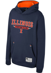 Colosseum Illinois Fighting Illini Youth Navy Blue Centauri Long Sleeve Hoodie