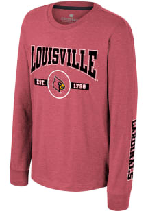 Colosseum Louisville Cardinals Youth Red Starfighter Long Sleeve T-Shirt