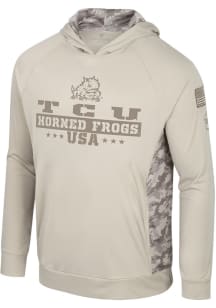 Colosseum TCU Horned Frogs Mens Tan OHT Mojave Design Hood