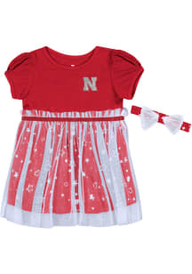 Colosseum Nebraska Cornhuskers Toddler Girls Red Star League Short Sleeve Dress