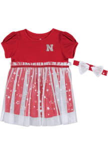 Colosseum Nebraska Cornhuskers Baby Girls Red Star League Short Sleeve Dress