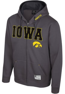 Colosseum Iowa Hawkeyes Mens Charcoal Harrison Long Sleeve Full Zip Jacket