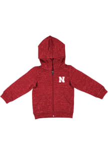 Colosseum Nebraska Cornhuskers Baby Knobby Design Long Sleeve Full Zip Sweatshirt - Red