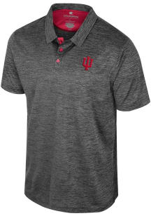 Colosseum Indiana Hoosiers Mens Black Prime Short Sleeve Polo