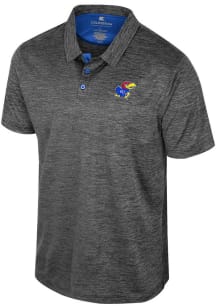 Colosseum Kansas Jayhawks Mens Black Prime Short Sleeve Polo