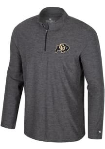 Colosseum Colorado Buffaloes Mens Charcoal Hartman Long Sleeve Qtr Zip Pullover