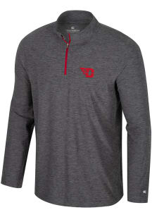 Colosseum Dayton Flyers Mens Charcoal Hartman Long Sleeve Qtr Zip Pullover