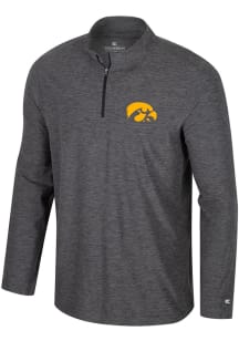 Colosseum Iowa Hawkeyes Mens Charcoal Hartman Long Sleeve Qtr Zip Pullover