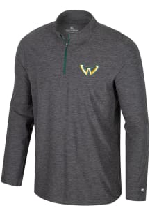 Colosseum Wayne State Warriors Mens Charcoal Hartman Long Sleeve Qtr Zip Pullover
