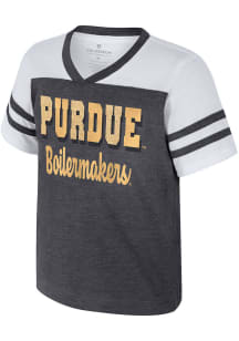 Colosseum Purdue Boilermakers Toddler Girls Black Space Opera Short Sleeve Fashion T-Shirt