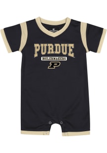 Colosseum Purdue Boilermakers Baby Black Arcade Short Sleeve One Piece