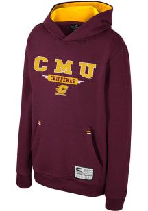Colosseum Central Michigan Chippewas Youth Maroon Centauri Long Sleeve Hoodie