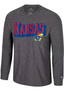 Colosseum Kansas Jayhawks Charcoal Edey Long Sleeve T-Shirt