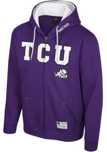 Colosseum TCU Horned Frogs Mens Purple Harrison Long Sleeve Full Zip Jacket
