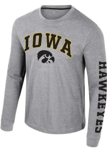 Colosseum Iowa Hawkeyes Grey Reese Long Sleeve T Shirt