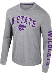 Colosseum K-State Wildcats Grey Reese Long Sleeve T Shirt