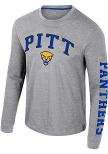 Colosseum Pitt Panthers Grey Reese Long Sleeve T Shirt