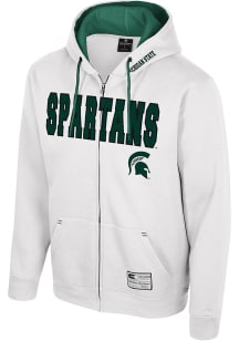 Colosseum Michigan State Spartans Mens White Harrison Long Sleeve Full Zip Jacket