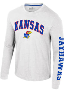 Colosseum Kansas Jayhawks White Reese Long Sleeve T Shirt