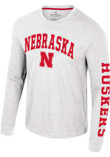 Colosseum Nebraska Cornhuskers White Reese Long Sleeve T Shirt