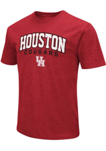 Colosseum Houston Cougars Red Playbook Arch Mascot Short Sleeve T Shirt
