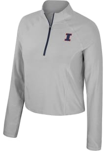 Colosseum Illinois Fighting Illini Womens Ash Sisterhood Qtr Zip Pullover