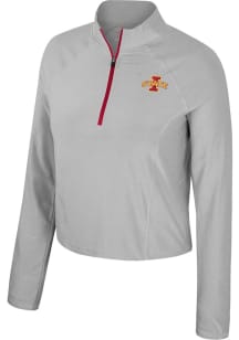 Colosseum Iowa State Cyclones Womens Ash Sisterhood Qtr Zip Pullover