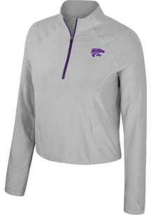 Colosseum K-State Wildcats Womens Ash Sisterhood Qtr Zip Pullover