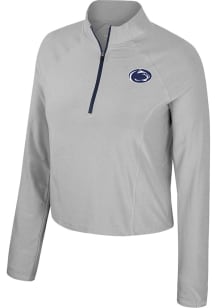Colosseum Penn State Nittany Lions Womens Ash Sisterhood Qtr Zip Pullover