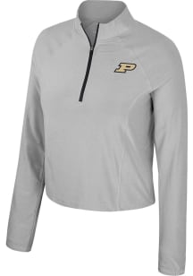 Colosseum Purdue Boilermakers Womens Ash Sisterhood Qtr Zip Pullover