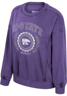 Colosseum K-State Wildcats Womens Purple Girls Night Crew Sweatshirt