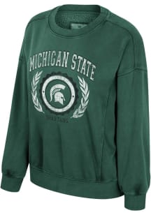 Colosseum Michigan State Spartans Womens Green Girls Night Crew Sweatshirt