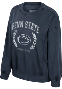 Colosseum Penn State Nittany Lions Womens Navy Blue Girls Night Crew Sweatshirt