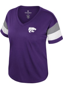 Colosseum K-State Wildcats Womens Purple Sparkle Short Sleeve T-Shirt