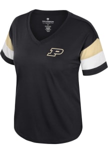 Colosseum Purdue Boilermakers Womens Black Sparkle Short Sleeve T-Shirt