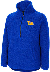 Colosseum Pitt Panthers Girls Blue Walk In The Park LS Tops Qtr Zip