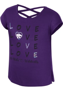 Colosseum K-State Wildcats Girls Purple Ember Short Sleeve Fashion T-Shirt