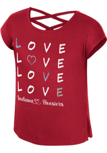 Colosseum Indiana Hoosiers Girls Cardinal Ember Short Sleeve Fashion T-Shirt