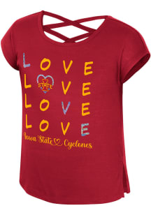 Colosseum Iowa State Cyclones Girls Cardinal Ember Short Sleeve Fashion T-Shirt