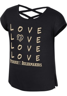 Colosseum Purdue Boilermakers Girls Black Ember Short Sleeve Fashion T-Shirt