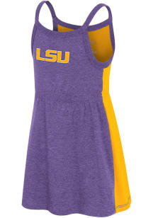 Colosseum LSU Tigers Toddler Girls Purple Flarring Short Sleeve Dress