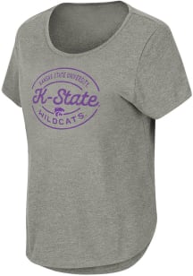 Colosseum K-State Wildcats Girls Grey Myla Short Sleeve Tee
