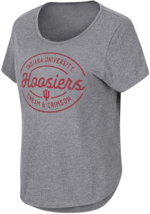 Colosseum Indiana Hoosiers Girls Grey Myla Short Sleeve Tee