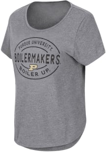 Colosseum Purdue Boilermakers Girls Grey Myla Short Sleeve Tee