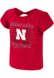 Colosseum Nebraska Cornhuskers Toddler Girls Red Sparkler Short Sleeve Fashion T-Shirt