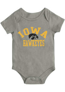 Colosseum Iowa Hawkeyes Baby Grey Biggest Fan Short Sleeve One Piece
